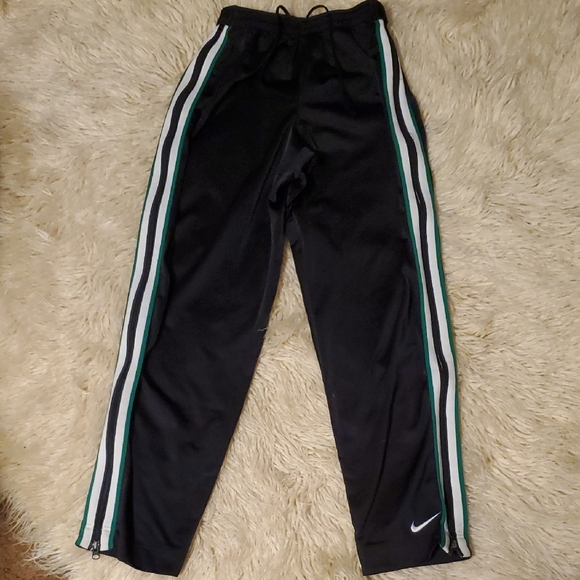 Nike Other - Nike Youth XL Track Pants Y2K Stripe Warm Up Bkack Tag Drawstring Zipper Leg